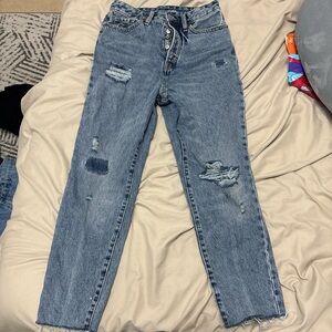 Old Navy Light Blue Distressed Boyfriend Jeans